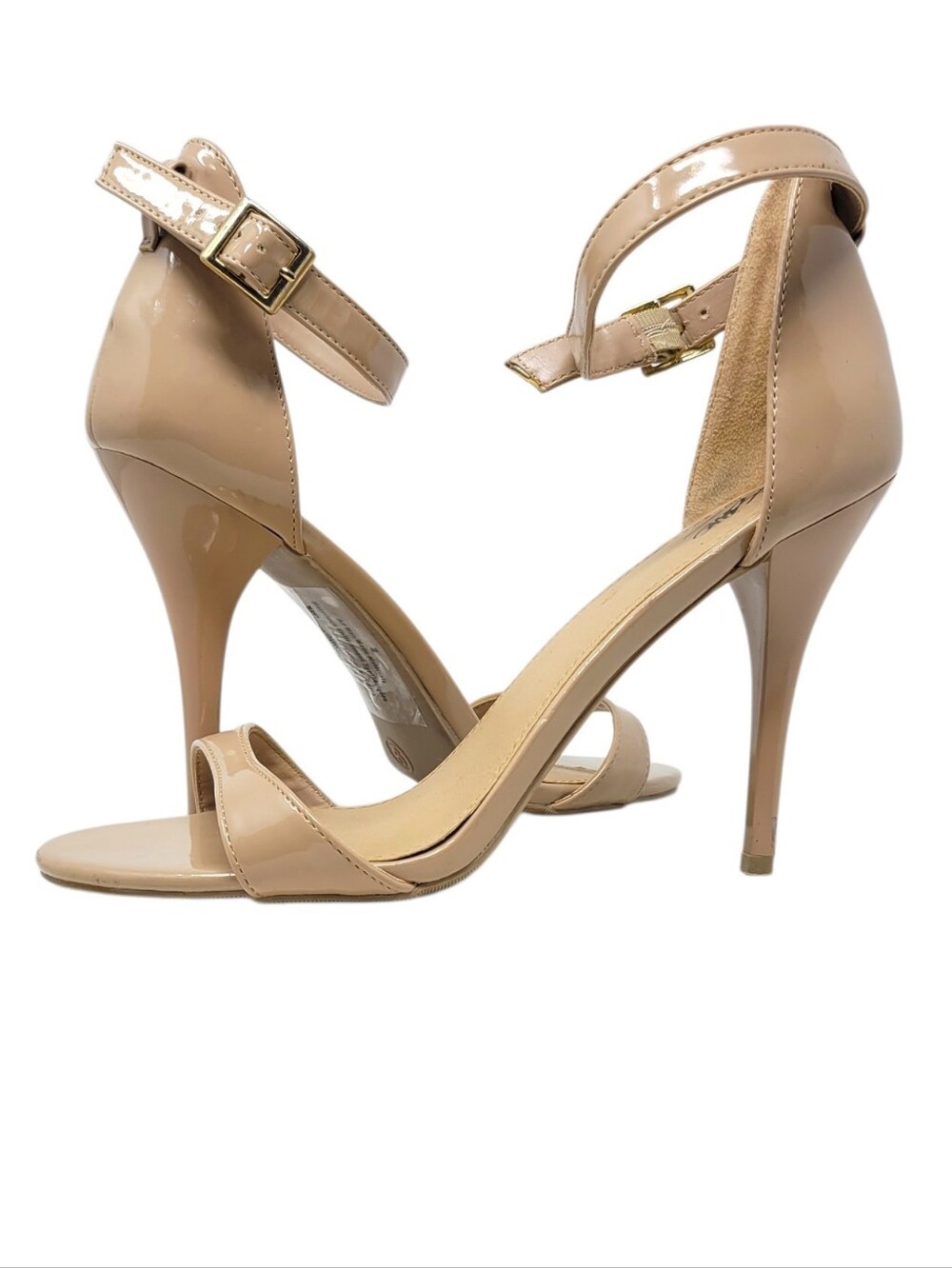 Mossimo Supply Co. Nude Patent Ankle Strap Stilettos Size 9